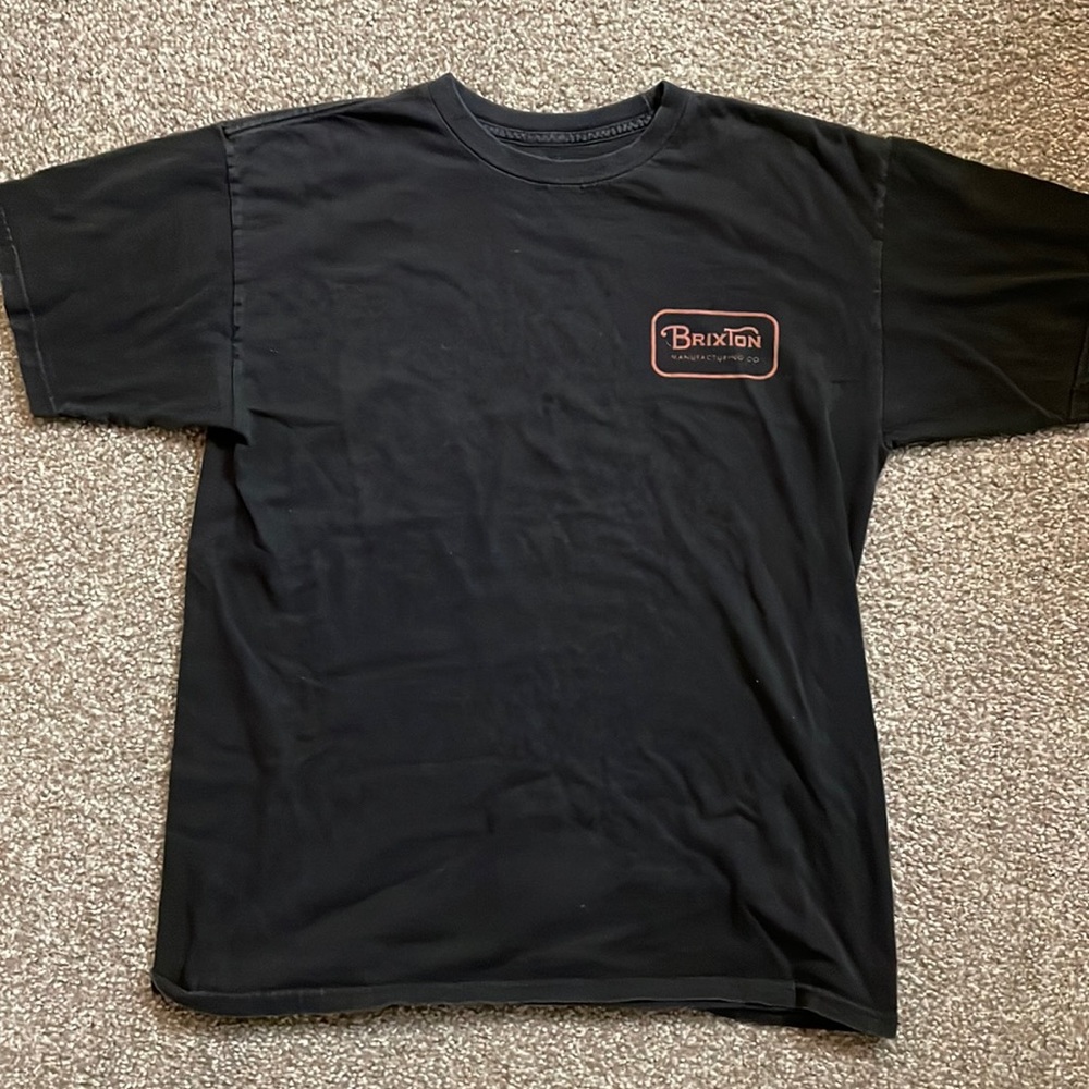 Brixton Manufacturing Co. Shirt Men’s Black Medium Front Back